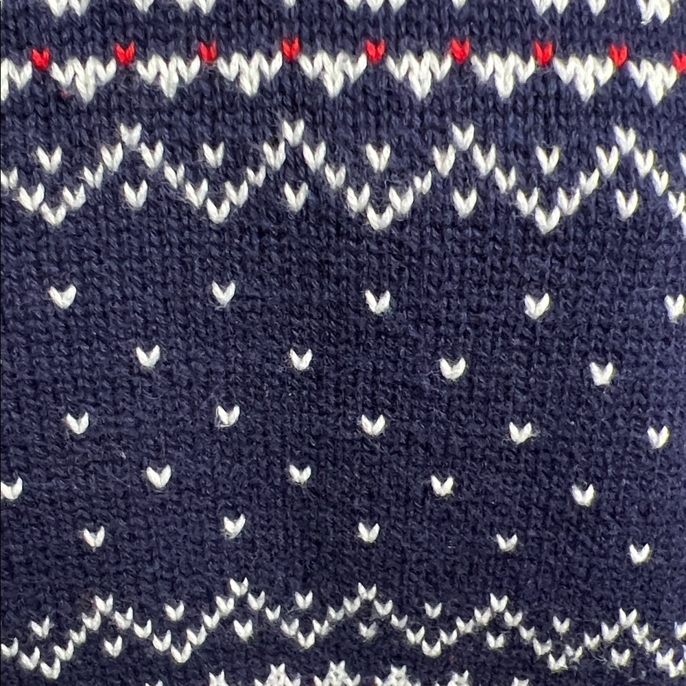 Tommy Hilfiger Fair Isle Knit Sweater XL Navy Red White Nordic Pattern Crewneck - Picture 7 of 8